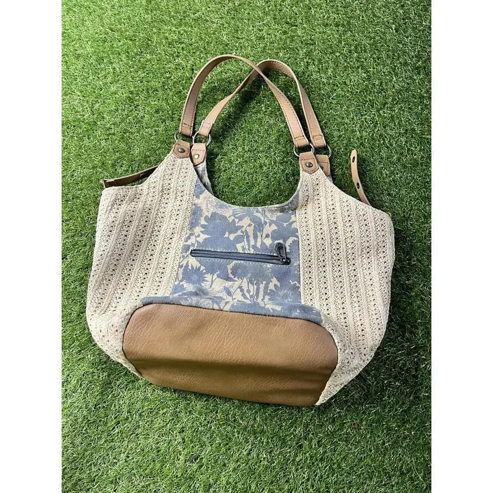 Sakroots‎ Bohemian Crochet and Canvas Shoulder Bag Beach Coastal Vibes Cruise